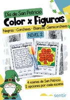 Vista previa - Hojas de trabajo - San Patricio – Colorear por Figuras y Silencios - Nivel 2 | - Portada