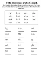 Vorschau - Arbeitsblätter - Bilde die richtigen englischen Wörter - Seite 2