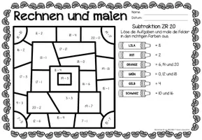 Vorschau - Arbeitsblätter - Rechen-Mal-Blätter - Subtraktion bis 20 (St. Patrick's Day) - Seite 3