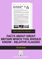 Vorschau - Arbeitsblätter - Facts about Great Britain - Relative Clauses: Grammar (English) - Deckblatt
