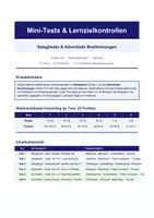 Vorschau - Unterrichtsreihen - Mini‑Tests & Lernzielkontrollen – Satzglieder & Adverbiale Bestimmungen 6 Tests mit Lösungen · 5./6. Klasse Deutsch · Subjekt · Objekte · Adverbiale - Seite 1