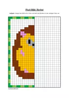 Vorschau - Arbeitsblätter - Pixel-Bilder: Herbst (Symmetrie / Pixel-Art) - Seite 1
