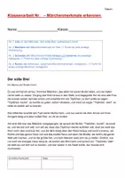 Vorschau - Klassenarbeiten - Klassenarbeit Märchenmerkmale erkennen - Deckblatt
