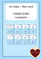 Vorschau - Spiele - Einmaleins Ich habe wer hat Lesespiel - Deckblatt