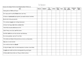 Vorschau - Arbeitsblätter - Alle Wortarten bestimmen und ankreuzen - Deckblatt