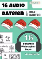 Vorschau - Spiele - Musik Weihnachtslieder Audiodateien • auch Ergänzung zum BINGO 16 MP3s 🔈 Hörquiz - Deckblatt