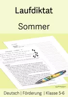 Vorschau - Arbeitsblätter - Laufdiktat "Sommer" - Klasse 5/6 - Deckblatt