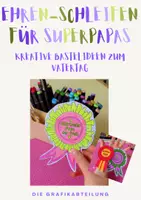 Vorschau - Mal- und Bastelvorlagen - Ehren-Schleifen für Superpapas – kreative Bastelideen zum Vatertag 🏅 - Deckblatt