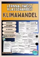 Vorschau - Test - Klimawandel - Lernnachweis / Klassenarbeit - Deckblatt