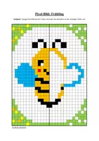 Vorschau - Arbeitsblätter - Pixel-Bilder: Frühling (Symmetrie / Pixel-Art) - Seite 2
