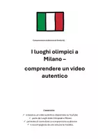 Vorschau - Arbeitsblätter - Italienisch A2 I luoghi olimpici a Milano Vertretungsstunde - Deckblatt