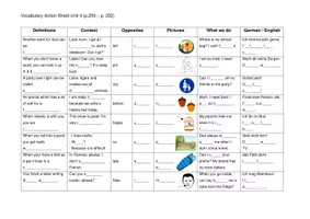 Vorschau - Arbeitsblätter - Vocabulary Action Sheet für Lighthouse 1 (Unit 4) - Seite 2