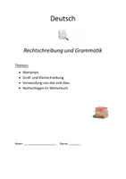 Vorschau - Arbeitsblätter - Deutsch Groß Kleinschreibung das/dass Wörterbuch Duden Wortarten eigenständiges Arbeiten - Deckblatt