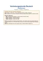 Vorschau - Unterrichtsreihen - Vertretungsstunde Deutsch – Zeitformen (Präsens · Perfekt · Präteritum) 45 Minuten · selbstständig arbeiten - 5./6. Klasse / Schulstufe - Seite 1