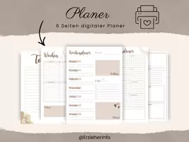 Vorschau - Anderer Materialtyp - Minimalistischer Planer in Beige - Deckblatt