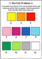 Vorschau - Arbeitsblätter - Bunte Ostereier Würfel & Malen - Kunst für Ostern & Frühling - Seite 1