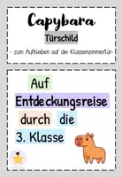 Vorschau - Poster - Capybara-Klasse: Schild für die Klassenzimmertür - Deckblatt