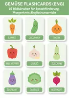 Vorschau - Fördermaterial/Inklusion - Gemüse Flashcards (ENG) – 16 Gemüse Bildkärtchen für Kindergarten, Vorschule, Sachunterricht & Morgenkreis. Sprachförderung & Englisch als Zweitsprache. - Deckblatt