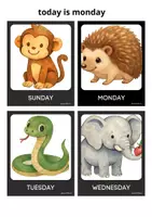 anteprima - Flashcard - TODAY IS MONDAY STORYTIME FLASHCARDS - Pagina 1