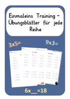 Vorschau - Arbeitsblätter - Materialpaket - das kleine EInmaleins - Deckblatt