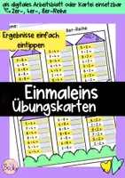 Vorschau - Aufgabenkarten - Einmaleins Kartei und interaktive PDF - Seite 1