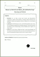 Vorschau - Arbeitsblätter - Klausur mit detailliertem EWH: H. v. Kleist – „Der zerbrochne Krug“ (1. Auftritt / Täuschung & Wahrheit) - Seite 1