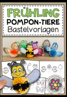 Vorschau - Mal- und Bastelvorlagen - FRÜHLING - Pompon-Tiere (Bastelvorlagen + Anleitung) - Deckblatt