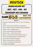 Vorschau - Arbeitsblätter - Nomen bilden mit -heit, -keit, -ung, -nis Übungsheft mit Lösungen - Klasse 3 & Klasse 4 - Deckblatt