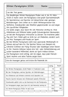 Vorschau - Arbeitsblätter - Leseverstehen Sachtext Winter-Paralympics - Seite 2