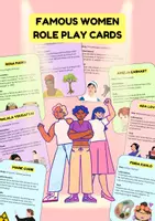 Vorschau - Arbeitsblätter - Women's History Month Role-Play Cards – NO PREP - Deckblatt