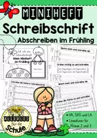Vorschau - Arbeitsblätter - Schreibschrift üben im Frühling - Miniheft / Abschreibheft für VA, SAS oder LA - Deckblatt
