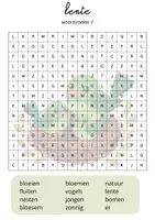 Voorbeeld - woordzoeker en kruiswoordraadsel lente/pasen - Voorblad