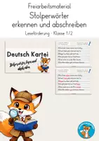 Vorschau - Arbeitsblätter - Stolperwörterkartei Leseförderung Klasse 1/2 Abschreiben - Deckblatt