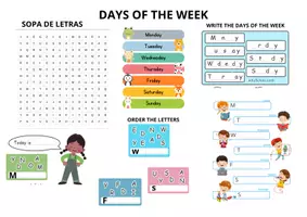Vista previa - Juegos / Gamificación - Days of the week, días de la semana en inglés. - página 1
