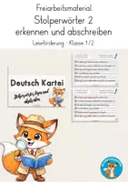 Vorschau - Arbeitsblätter - Stolperwörterkartei Leseförderung Klasse 2 Abschreiben - Deckblatt