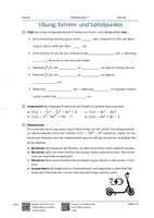 Vorschau - Arbeitsblätter - Extrem- und Sattelpunkte - Deckblatt