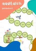 Voorbeeld - Ganzenbord - maaltafels thema "lente" - Voorblad