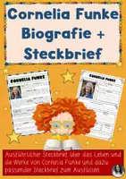 Vorschau - Arbeitsblätter - Cornelia Funke Biografie und Steckbrief Eduki - Deckblatt