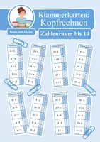 Vorschau - Aufgabenkarten - Materialpaket: Klammerkarten Kopfrechnen - Seite 1