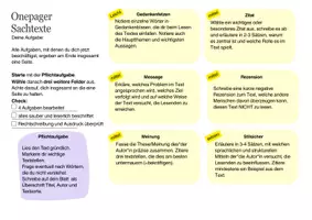 Vorschau - Arbeitsblätter - Onepager Sachtexte + Romane (Doppelpack) Vertretungsstunde - Deckblatt