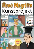 Vorschau - Arbeitsblätter - Kunstprojekt nach René Magritte / Bildcollage Kunst - Deckblatt