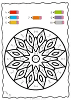 Vorschau - Arbeitsblätter - Rechnen und Malen - Mandalas - Zahlenraum 10 - Seite 2