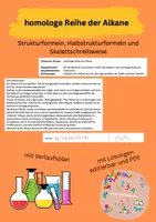 Vorschau - Arbeitsblätter - homologe Reihe der Alkane - Einführung - Deckblatt
