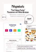 Vorschau - Präsentationen/Tafelbilder - Mitspielsatz: "Fünf kleine Fische" | ORFF-Instrumente | Musik in der 1. Klasse - Deckblatt