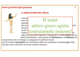 anteprima - Altro tipo di materiale - Il senet; antico gioco egizio: costruiamolo insieme! - Pagina di copertina