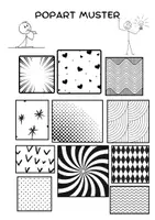 Vorschau - Mal- und Bastelvorlagen - Frühblüher Pop-Art gestalten – Malvorlagen, Ausmalbilder & Muster zum Ausmalen (mit Anleitung) | Kunst Klasse 3/4 - Seite 1