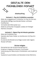 Vorschau - Mal- und Bastelvorlagen - Frühblüher Pop-Art gestalten – Malvorlagen, Ausmalbilder & Muster zum Ausmalen (mit Anleitung) | Kunst Klasse 3/4 - Seite 3