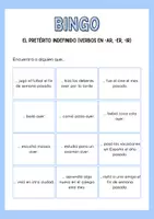Vorschau - Spiele - Bingo /Autogrammjagd: El pretérito indefinido - Deckblatt