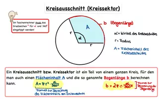 Vorschau - Merkblätter - Merksatz und Formeln Kreisausschnitt - Deckblatt