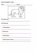 Vorschau - Arbeitsblätter - Arbeitsblätter & Steckbriefe: Tiere der Savanne (24 Tiere + Quiz) - Seite 1